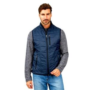 Men's FreeCycle Stimson Puffer Vest Navy Blue Size XL lots of pockets EC